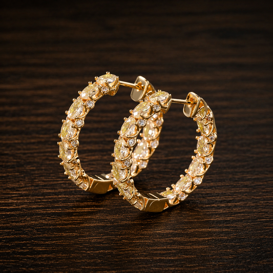 Cubic Zirconia Hoop Earrings for Women – Elegant Wedding, Engagement & Anniversary Jewelry Gift
